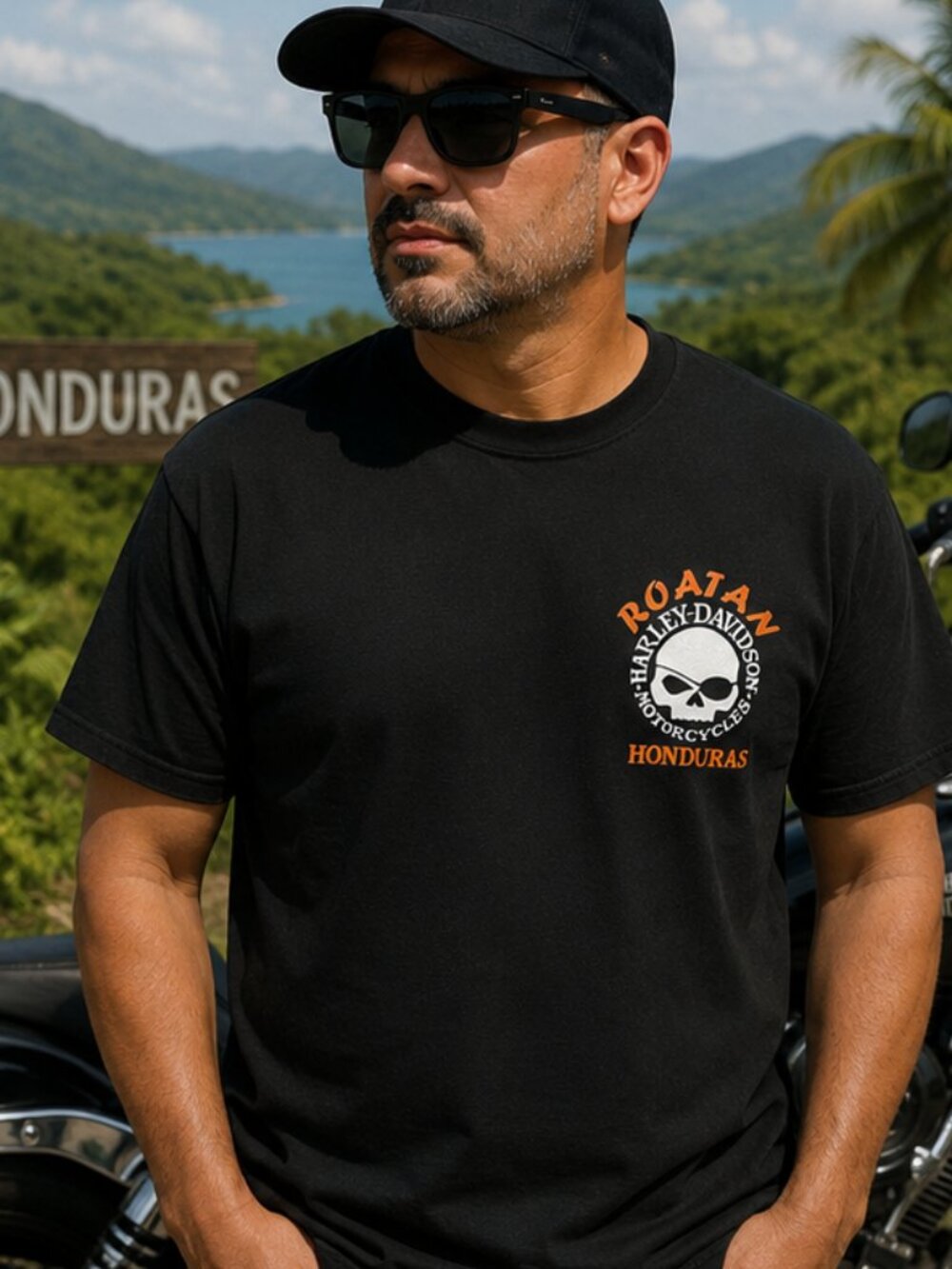 Men's Harley-Davidson Roatan, Honduras Graphic T-Shirt – Black - Size XL